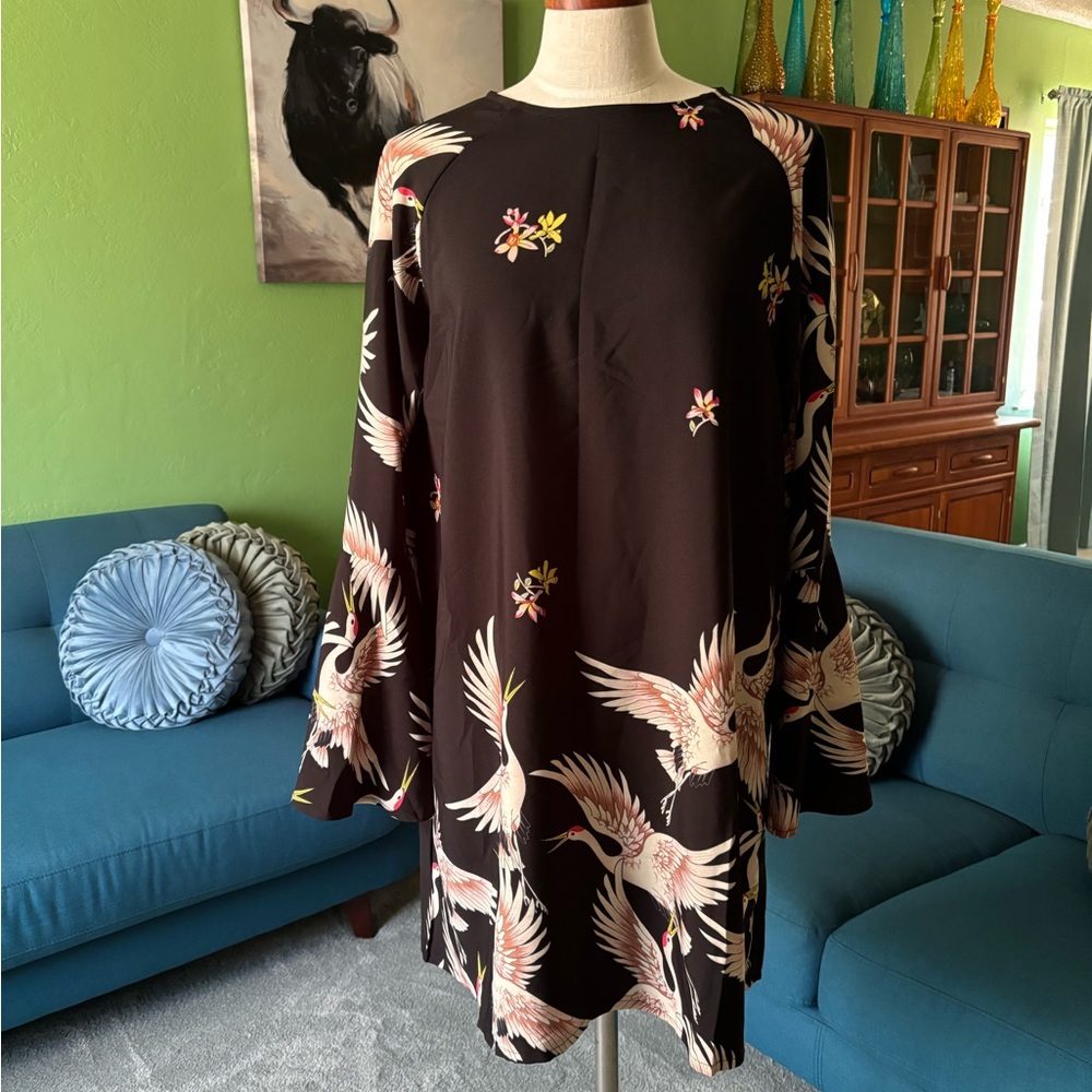 Crane print dress